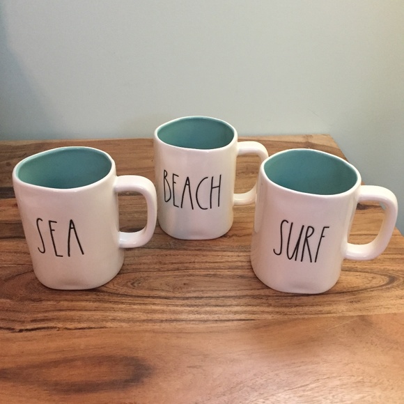 Rae Dunn Other New Rae Dunn Beach Surf Sea Mug Set Blue Interior